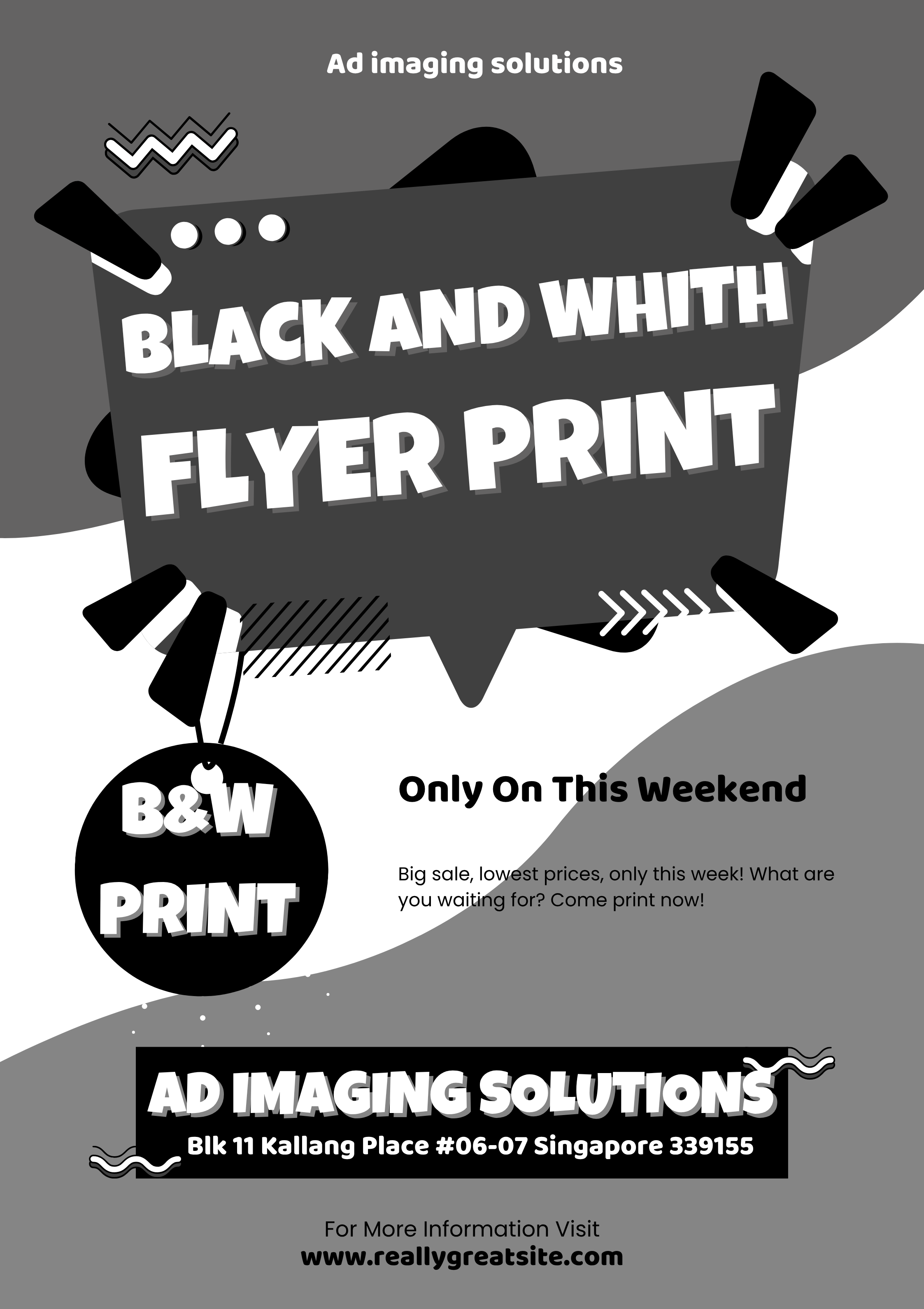 Flyer Black and White print--10pcs