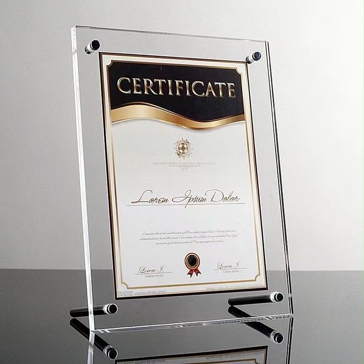 Desktop certificate display frame